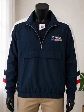 K-Swiss Navy Blue windbreaker Men's Jacket size S (unisex)